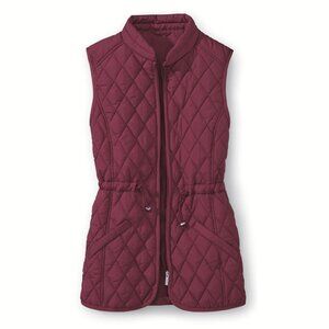 NorthStyle Quilted Zip-Front Vest - Sangria - M - NWOT